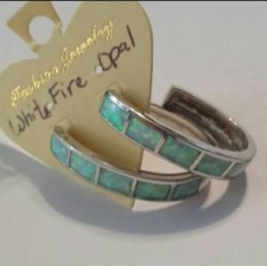 White Fire Opal Earrings